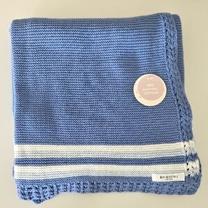 Bonbini Blue Knitted Baby Blanket